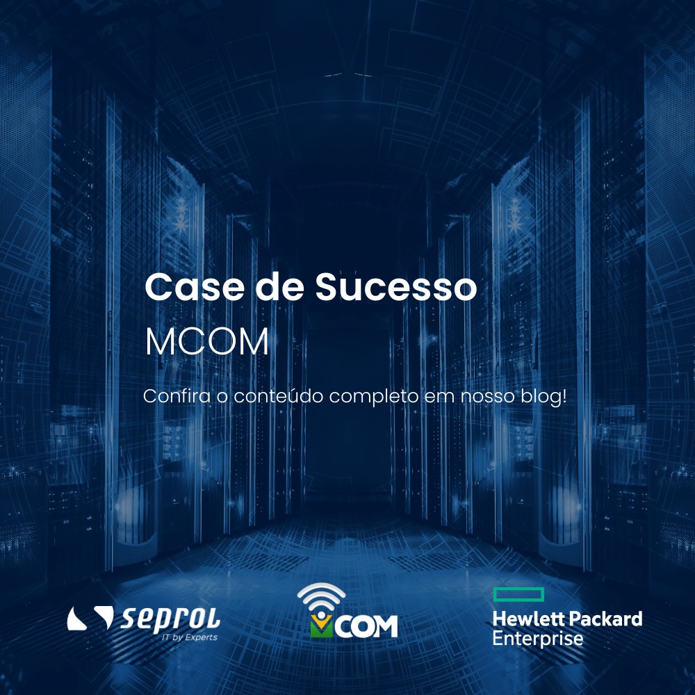 Case de sucesso do MCOM sobre como a hiperconvergência otimiza a gestão do Data Center, com link para mais informações.