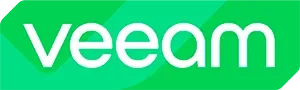 Logotipo da Veeam, empresa especializada em soluções de backup e recuperação de dados.